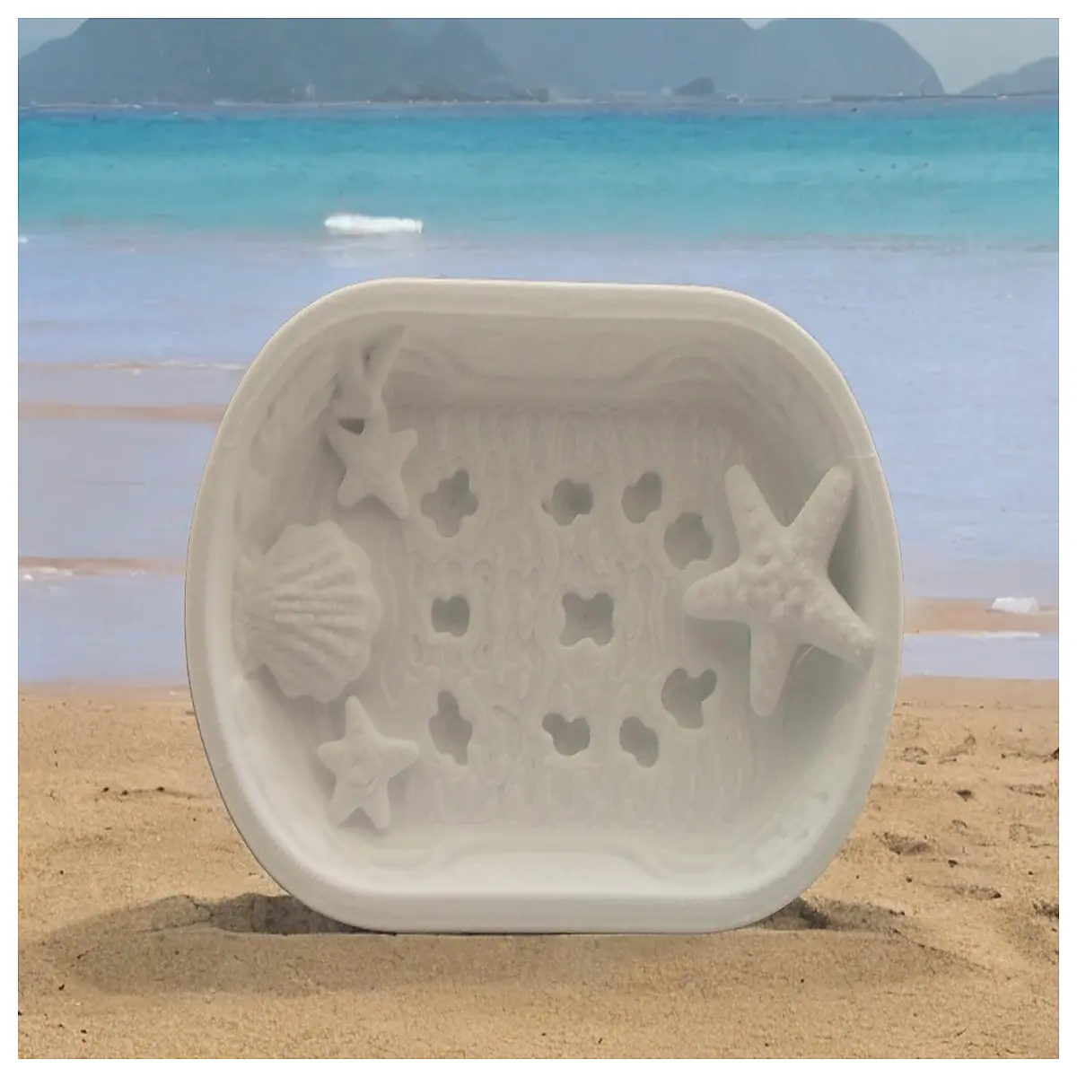 ocean themed bathroom soap dish holder marine decor shower caddy sea wave design wall mount soap tray