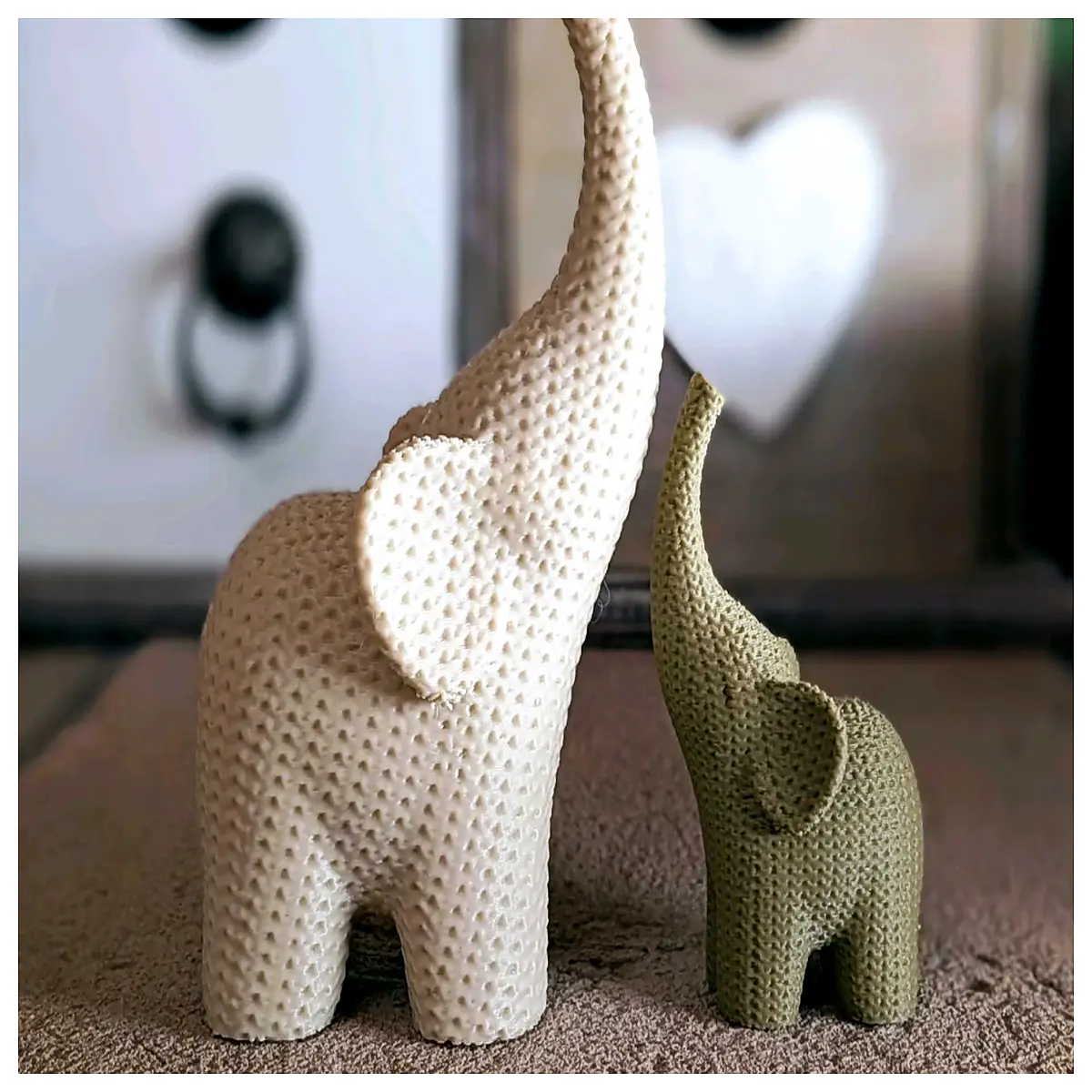 Knitted Elephant Decor Model Home Accent Modern Decoration Art Sculpture Interior Design Gift Idea