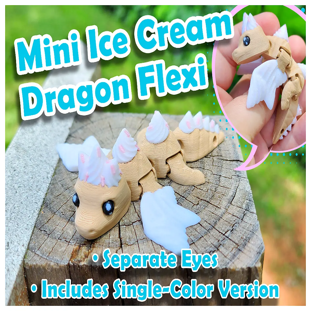 Mobile Mini Ice Cream Dragon Fun Kids Toy Dessert Party Birthday Gift Ice Cream Dragon Figure