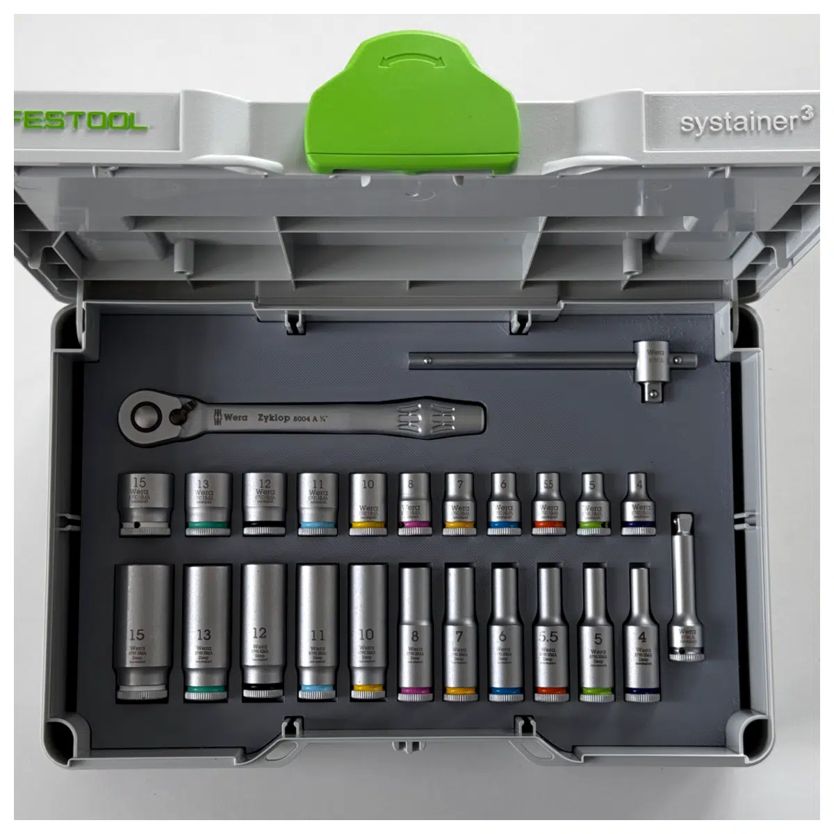 Festool Systainer 3 S76 Includes Wera Zyklop 14 Socket Set Repair Parts Accessory