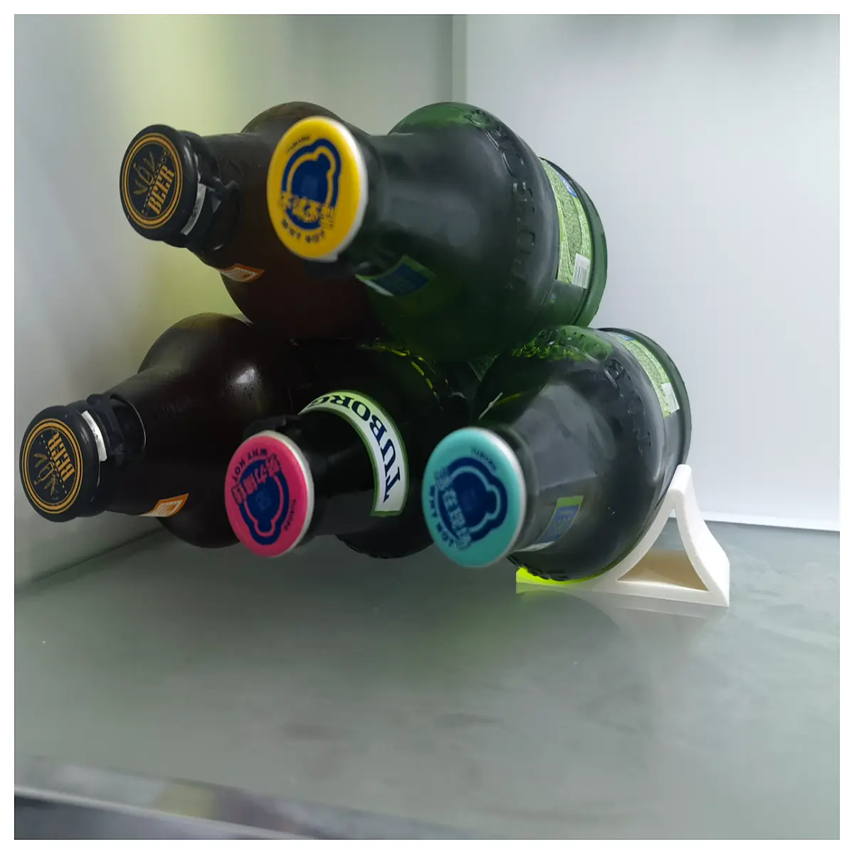 Refrigerator Accessories Beer Holder Wine Rack Support Drink Stand Ice Box Anti Tip Shelf Kitchen Essentials