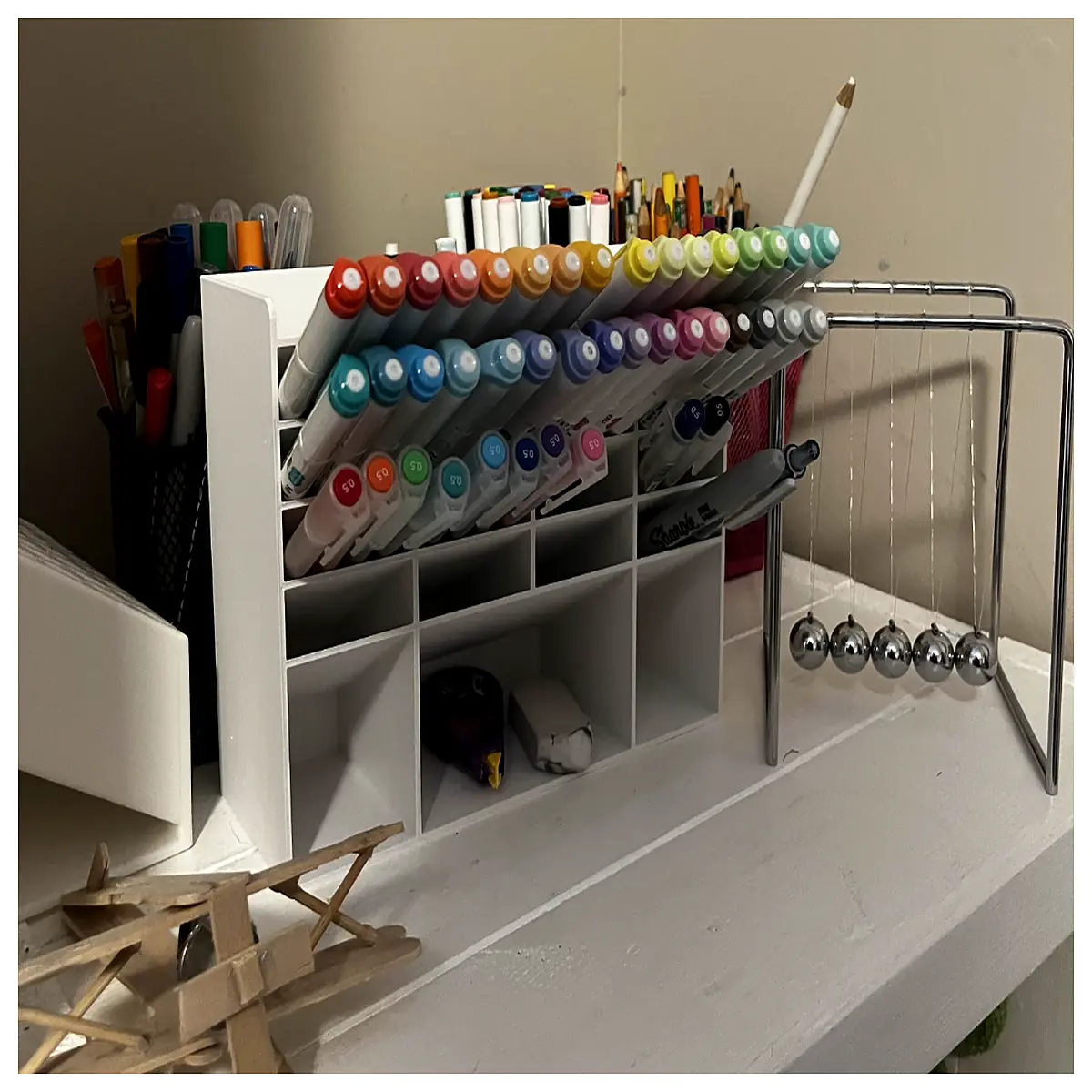 slanted desk organizer for pens pencils and stationery storage