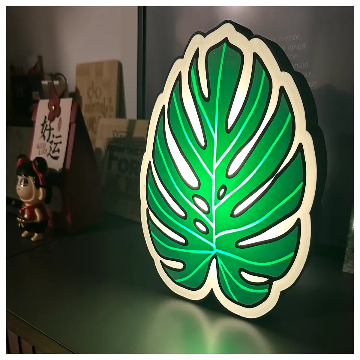 monstera leaf neon wall decor tropical plant for bedroom modern boho home decoration accent lighting
