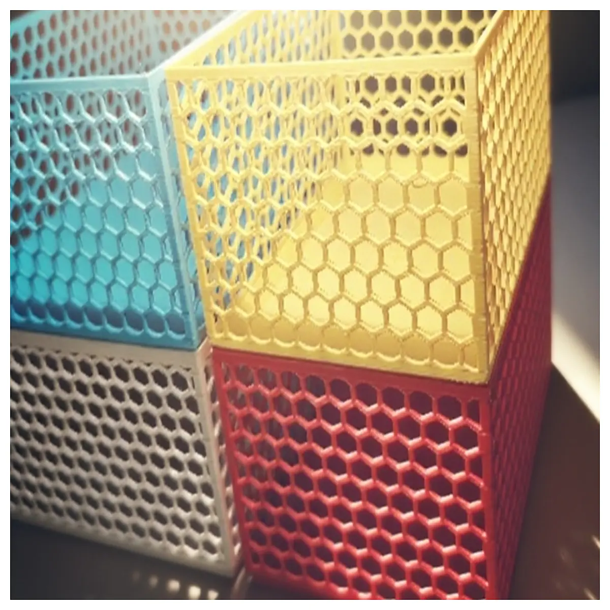 Hollow Storage Box Stackable Organizer Collapsible Storage Box for Kitchen Home Organization