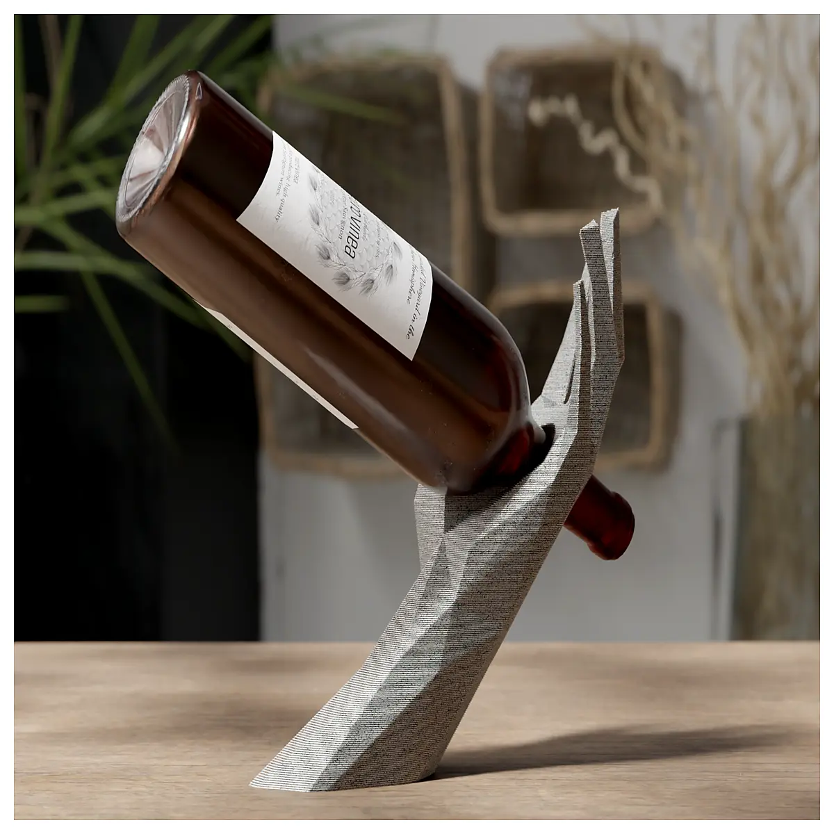 VinoGrace Minimal Wine Rack Wine Display Stand for Red White Wine Kitchen Living Room Decor Easy Install Shelf