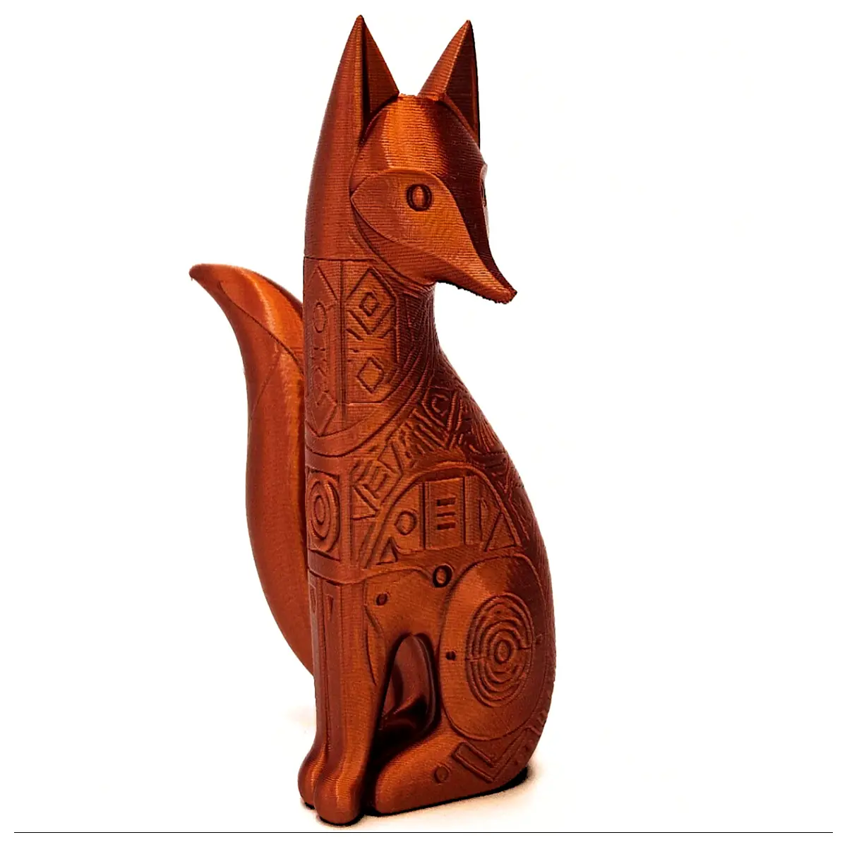 Abstract Totem Fox Figurine Modern Home Decor Animal Sculpture Art Collectible