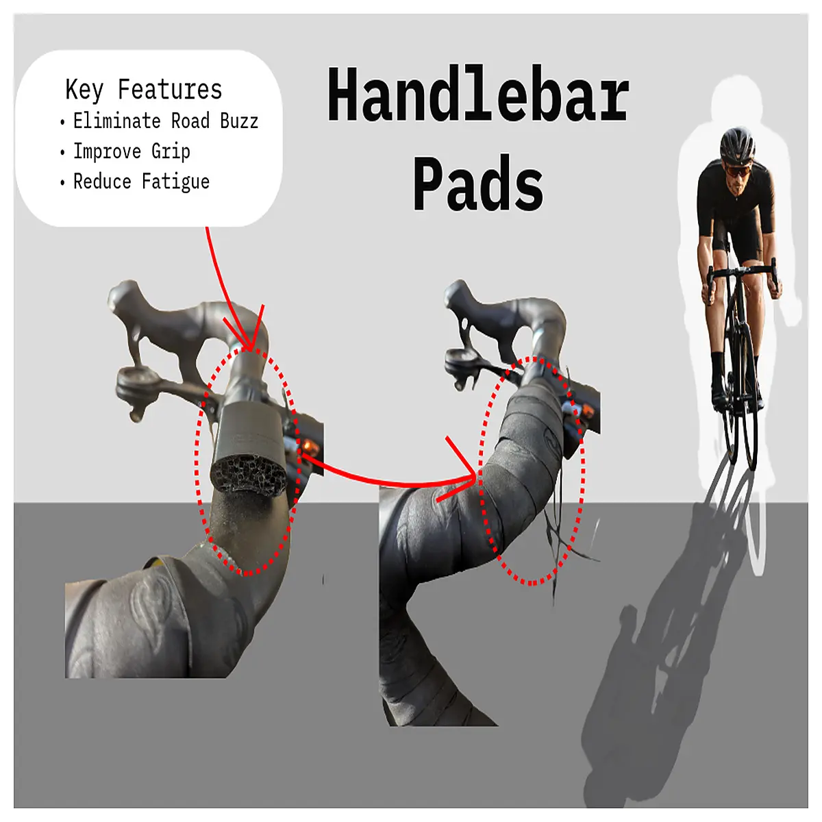 Bike Handle Pad Cycling Accessory Grip Protection Vibration Reduction Riding Gear Handlebar Cushion
