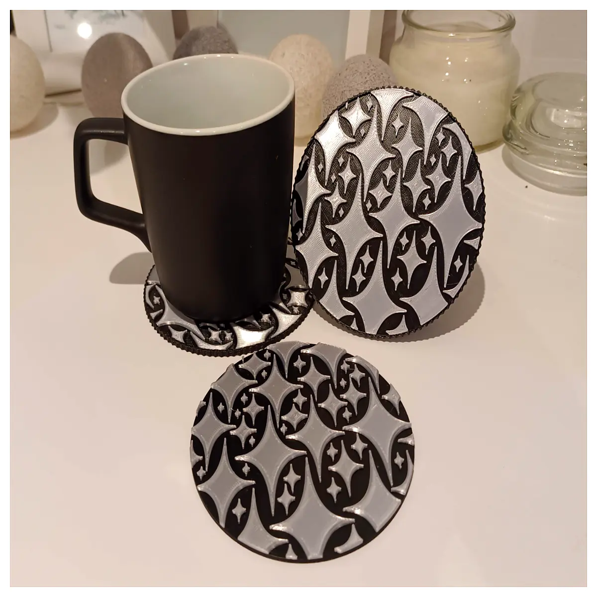 Star Coasters Star Pattern Table Decor Coffee Mat Drinkware Protector Set
