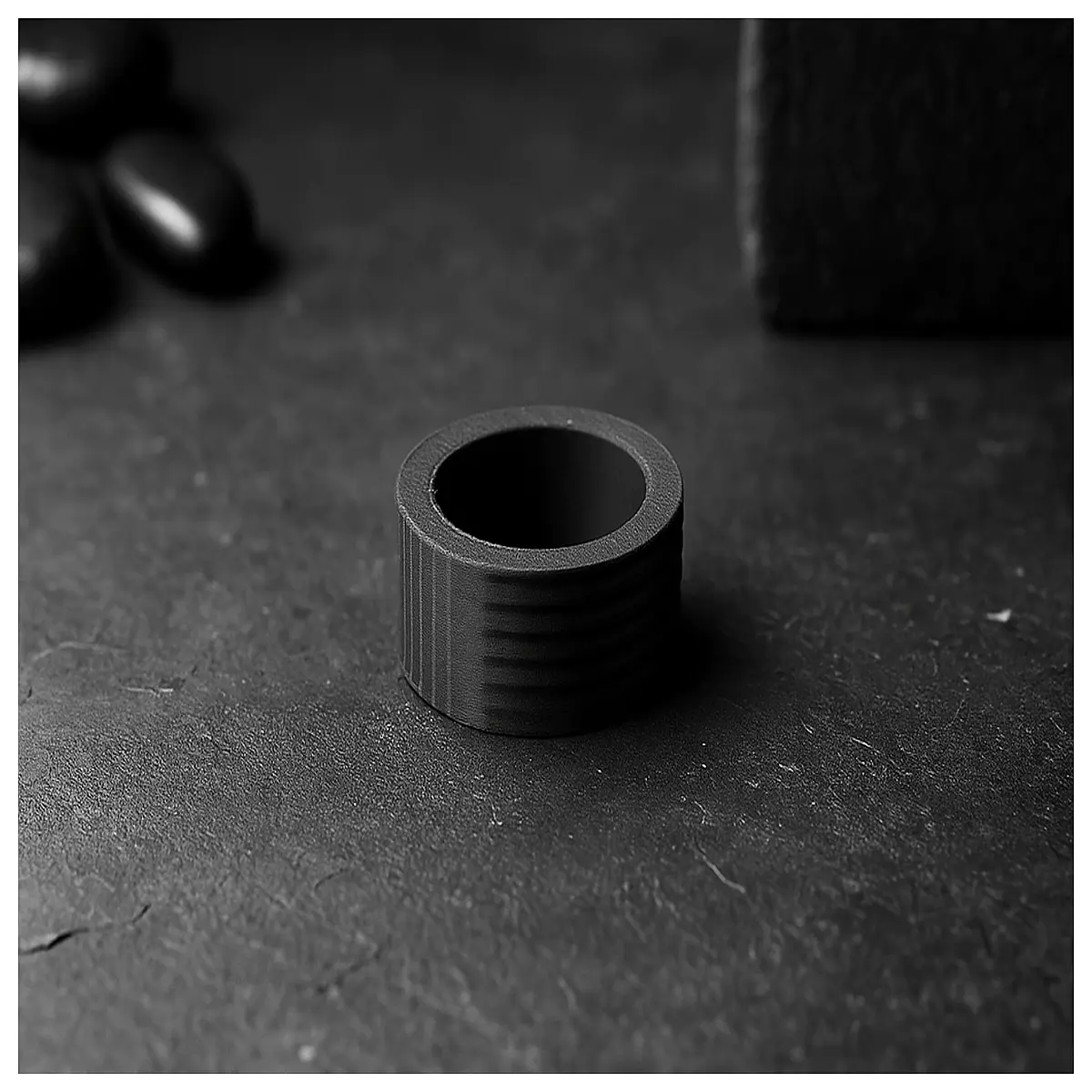 Matte d Ring Black Minimalist Women s Ring Simple Geometric Ring Black Finger Ring Modern Jewelry