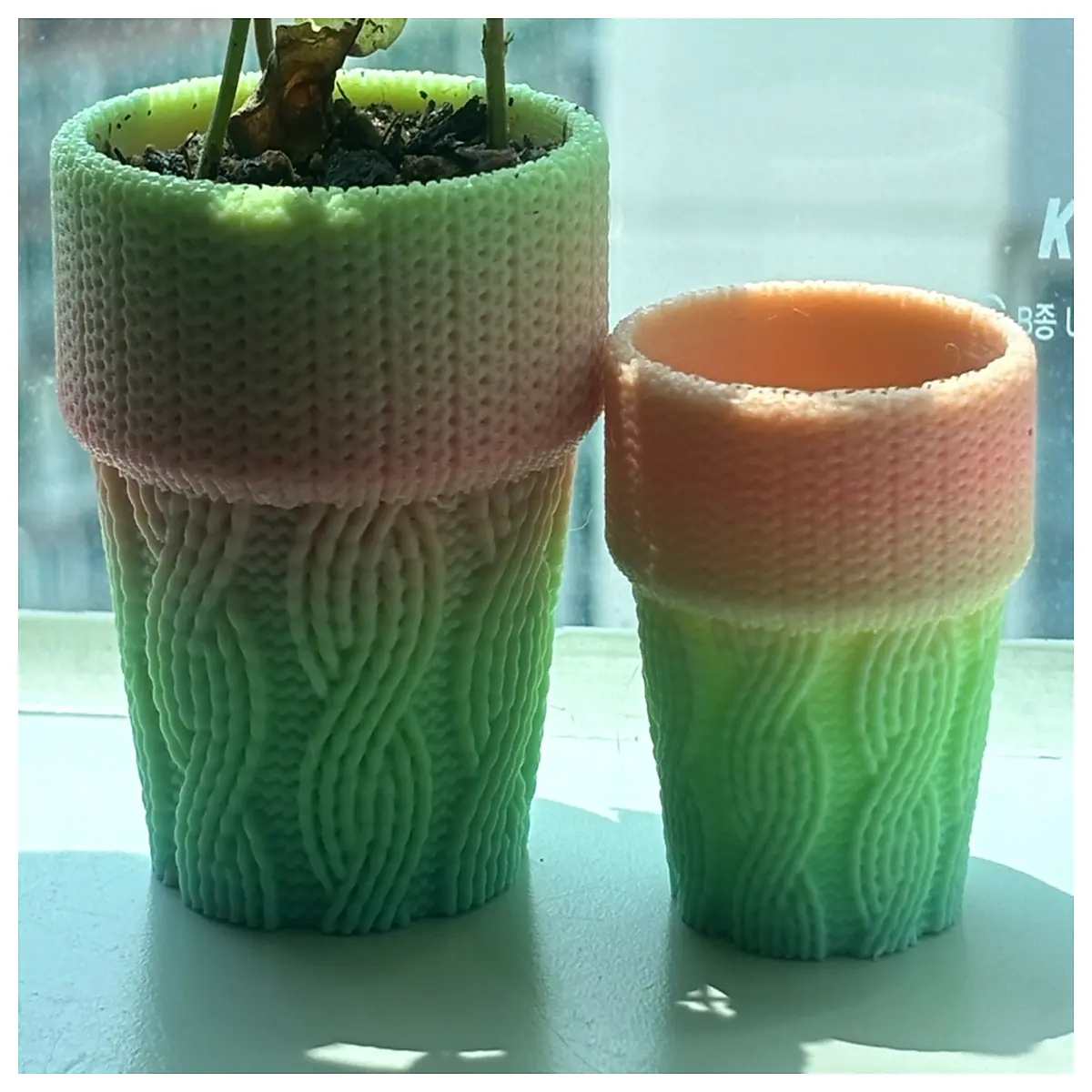 Knitted Planter Woven Planter Creative Planter Indoor Decoration Houseplants Textile Planter Decorative Planter Box