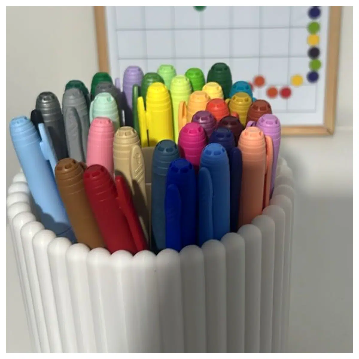 large capacity marker storage box with lid acrylic pen organizer for artists portable case for markers and highlighters desktop stationery hol