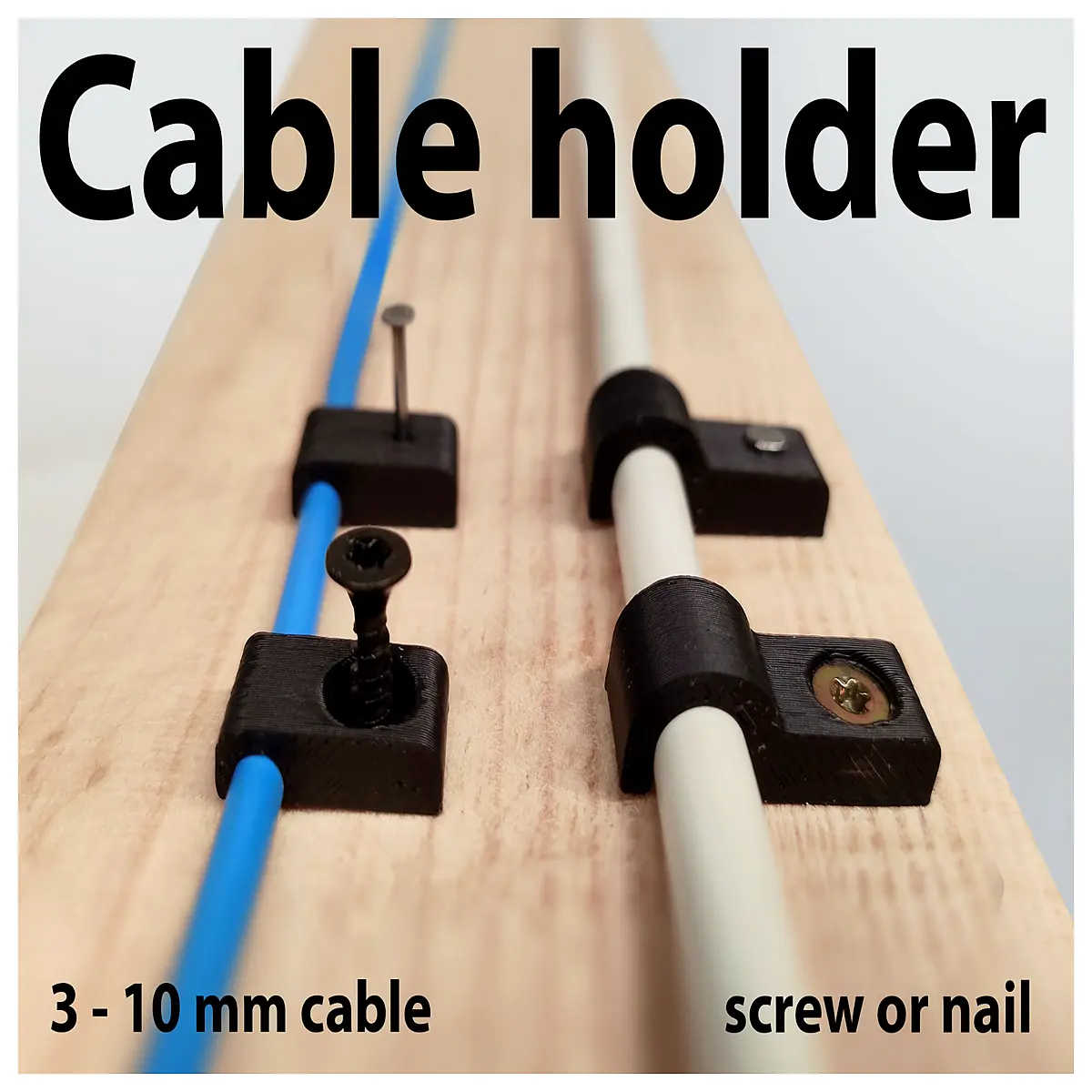 3 10mm Cable Clips Organizer Cable Management Brackets Wire Holder Accessories Screw Fasteners Wire Channels Cable Protection