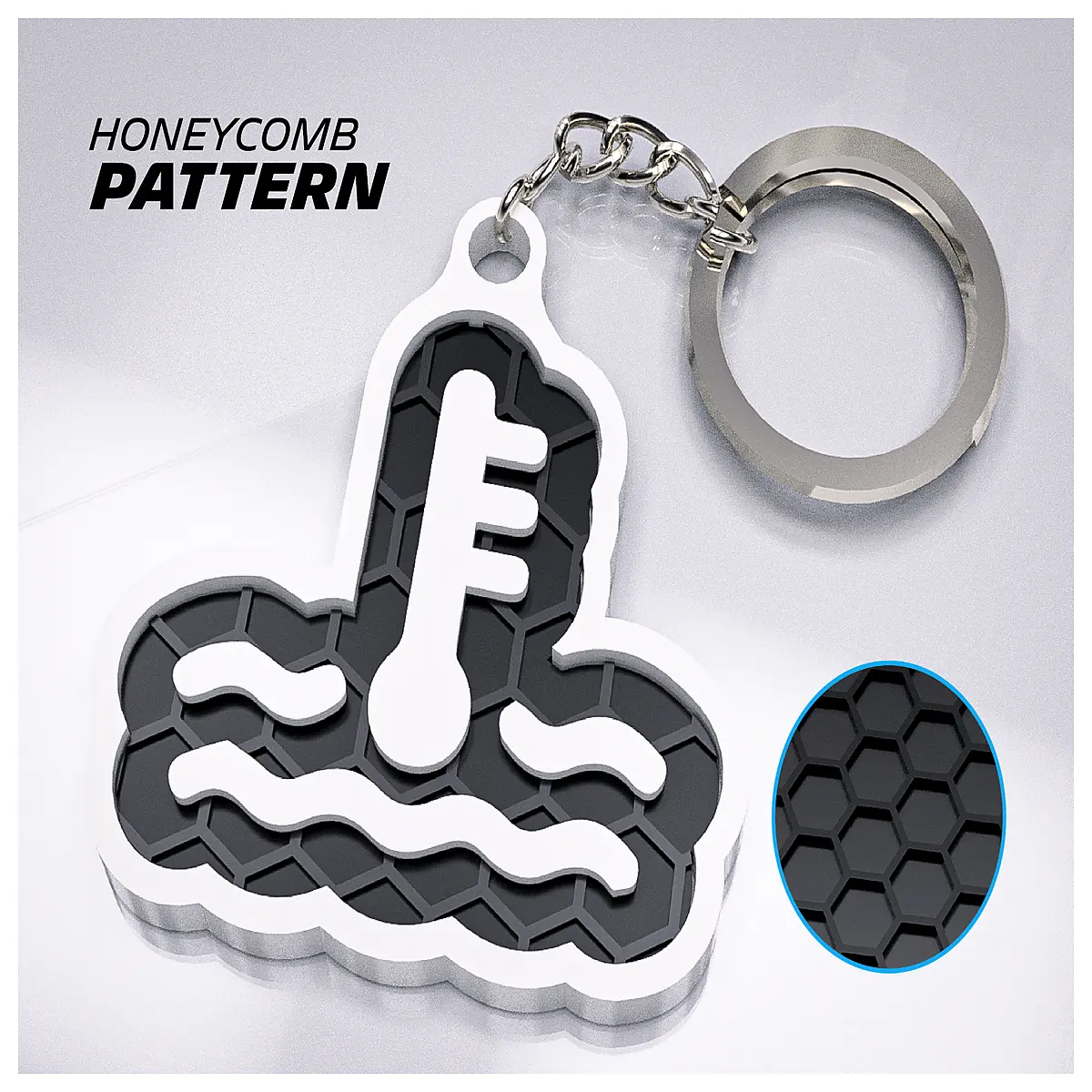 Engine Temperature Gauge Keychain Car Parts Auto Accessories Engine Monitoring Car Collectibles