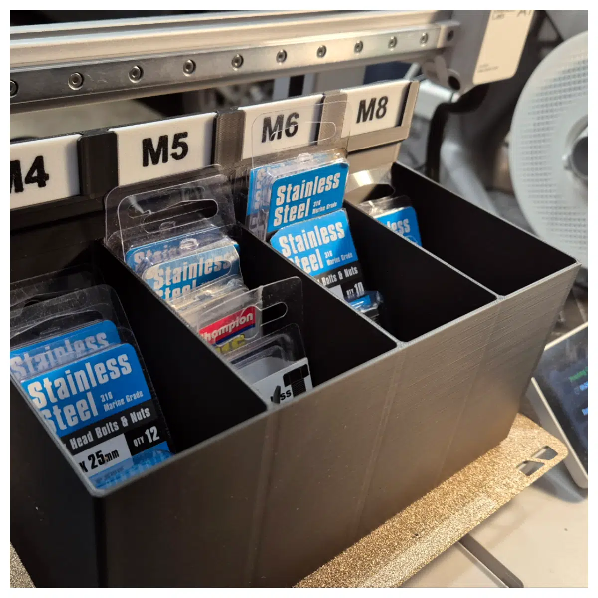 small parts organizer bins for screws bolts nuts hardware storage with compartments