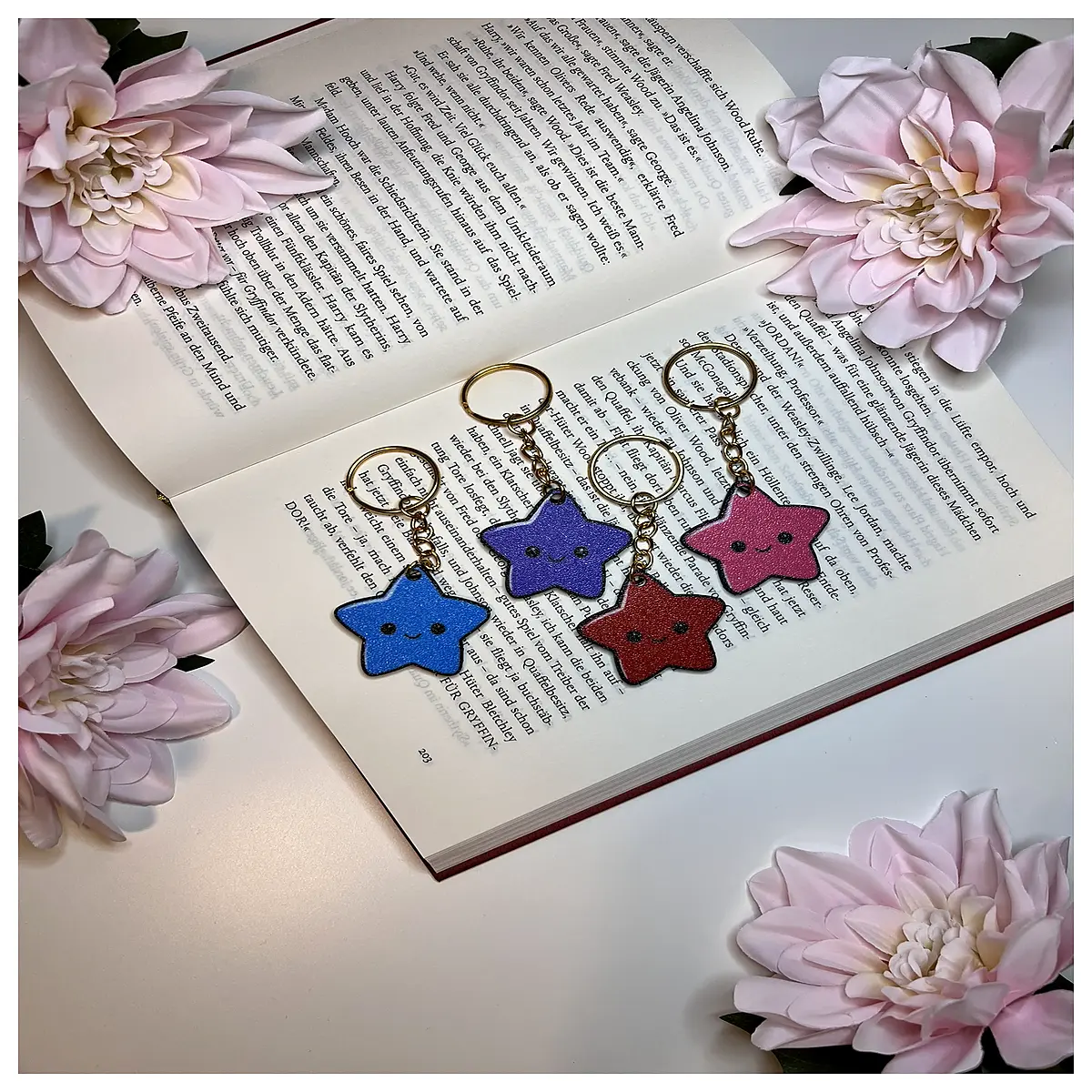 star keychain for women men stainless steel shiny pendant bag charm gift
