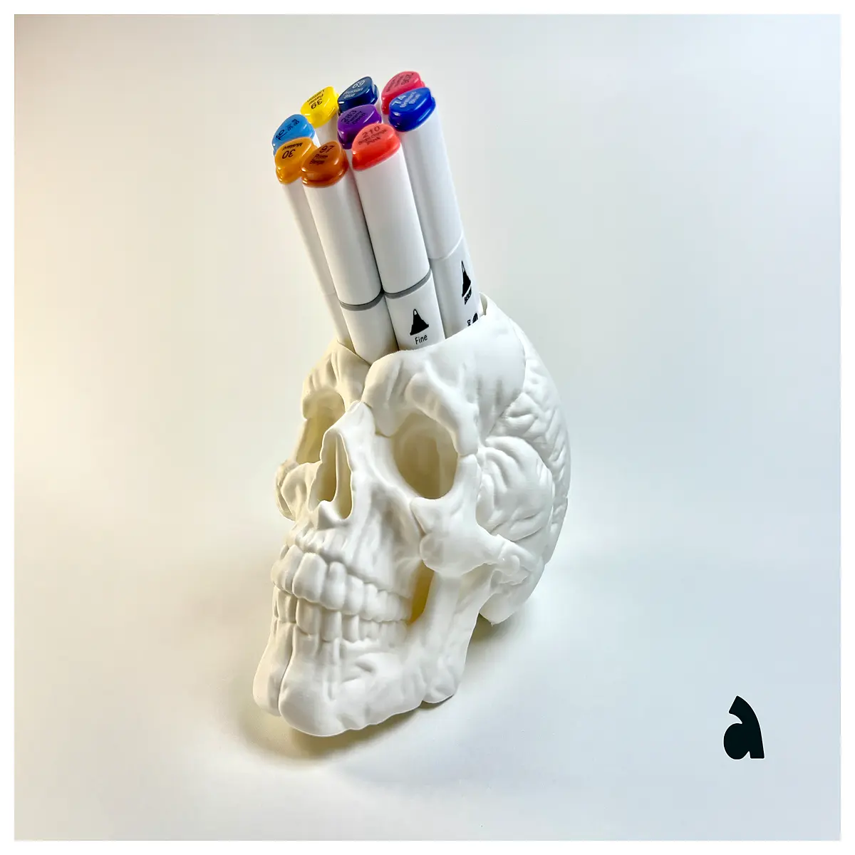 desk organizer fluffy skull pen holder desktop accessory cute stationery storage