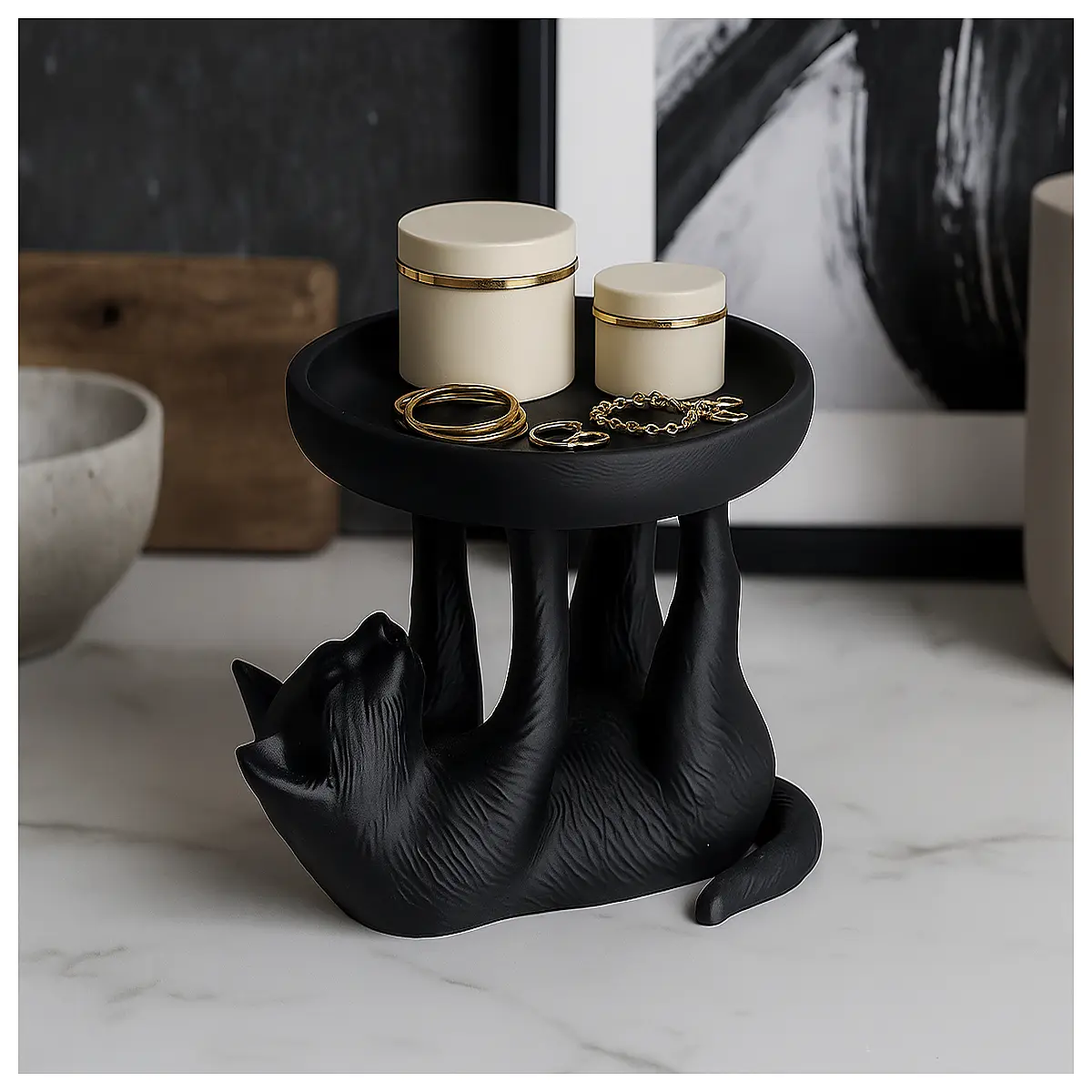 Cat Jewelry Organizer Cute Pet Storage Box Playful Toy Storage Container Kitten Accessory Holder