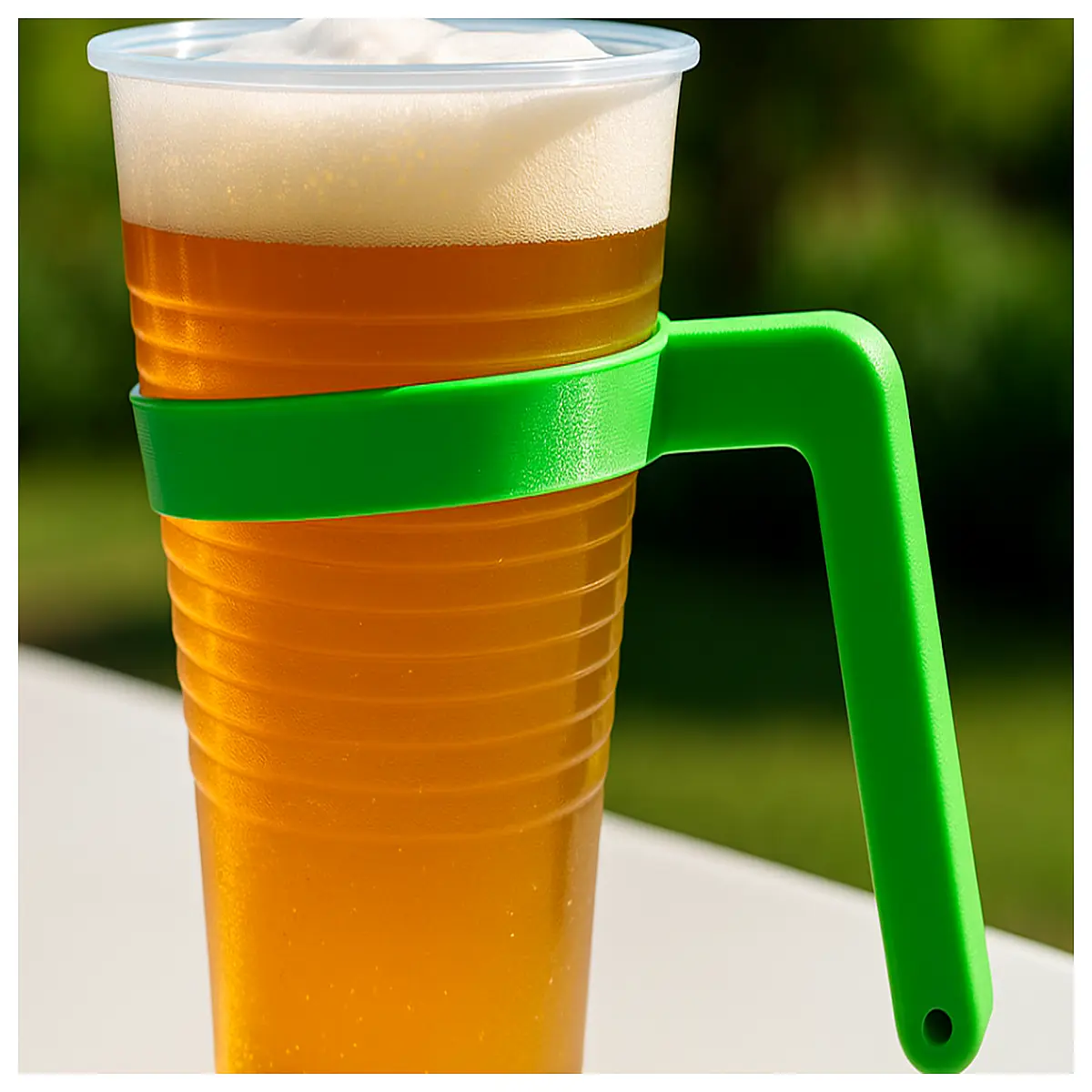 plastic beer mug handle garden party outdoor picnic durable plastic cup with grip for beer hall festival