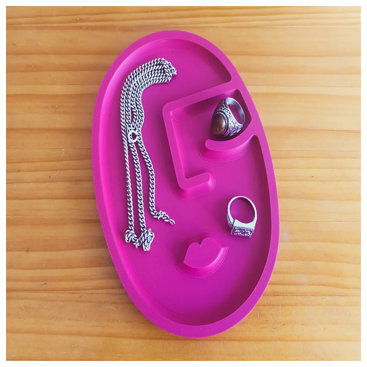 Retro Face Charm Organizer Box Jewelry Display Case Photo Props Vintage Jewelry Storage