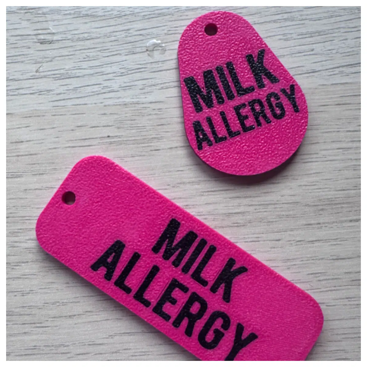 milk allergy keychain medical alert tag for kids adults
