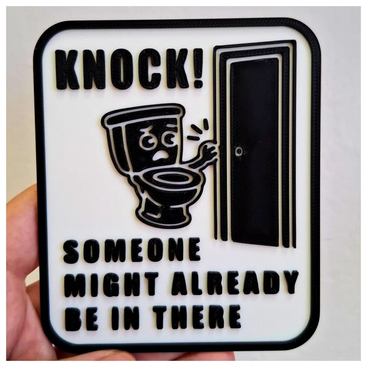 Fun Bathroom Sign Knocking Door Sound Decor Creative Bathroom Wall Stickers Bathroom Personalization Decor Doorway Signage
