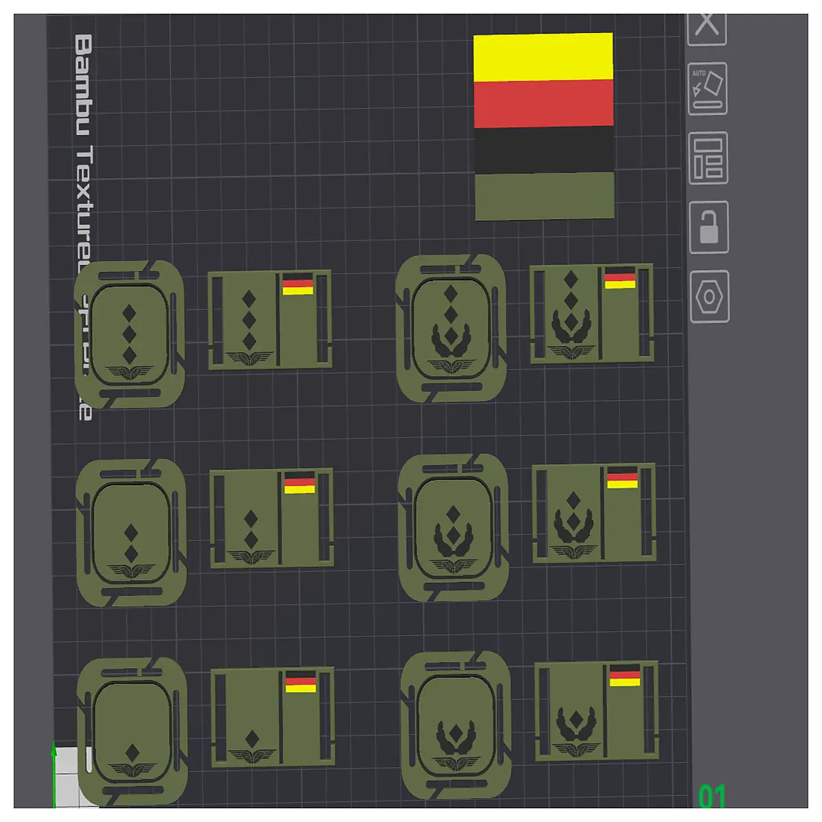 German Air Force Rank Holder MOLLE Rank Card Officer Military Accessories Tactical D Ring