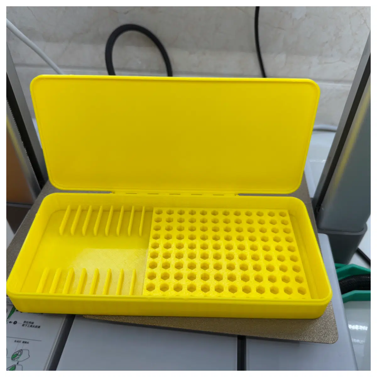 magnetic screwdriver bit holder organizer box with built in printer for precision tool storage and labeling