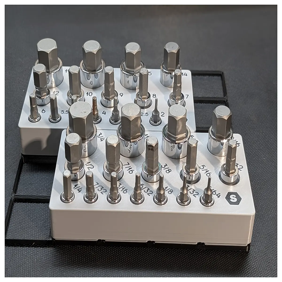 Hex Head Socket Organizer Set for Gridfinity Screw Driver Tool Fastening Solutions Multi Purpose