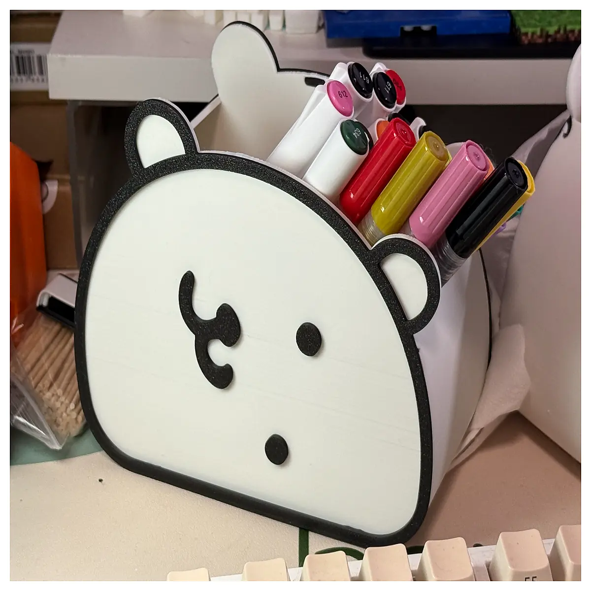 Self Mocking Bear Storage Bag Organizer Box Student School Bag Gift Lazy Person Gadget Home Storage Cute Cartoon Storage Notebook