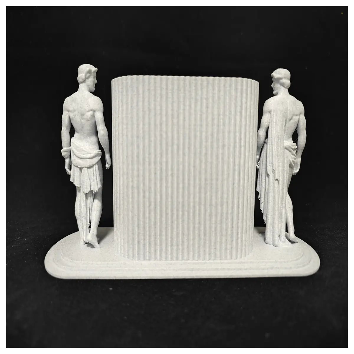 olympian god zeus poseidon statue desk organizer muscular greek mythology resin pen holder home decor