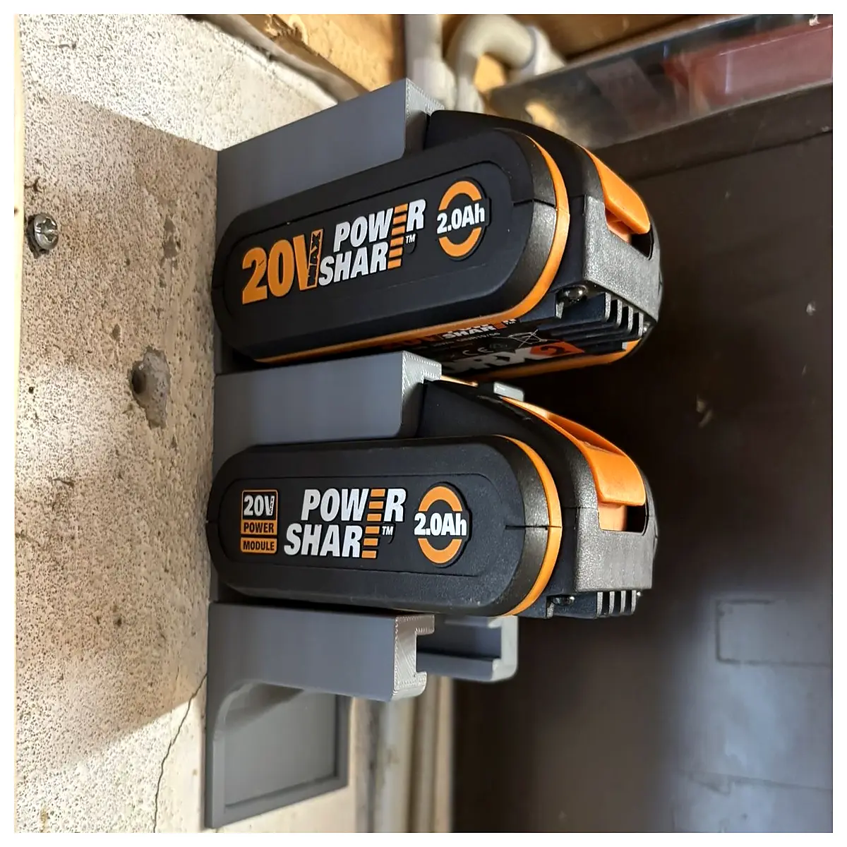 worx powershare 20v battery wall mount holder organizer rack storage charging station for power tools
