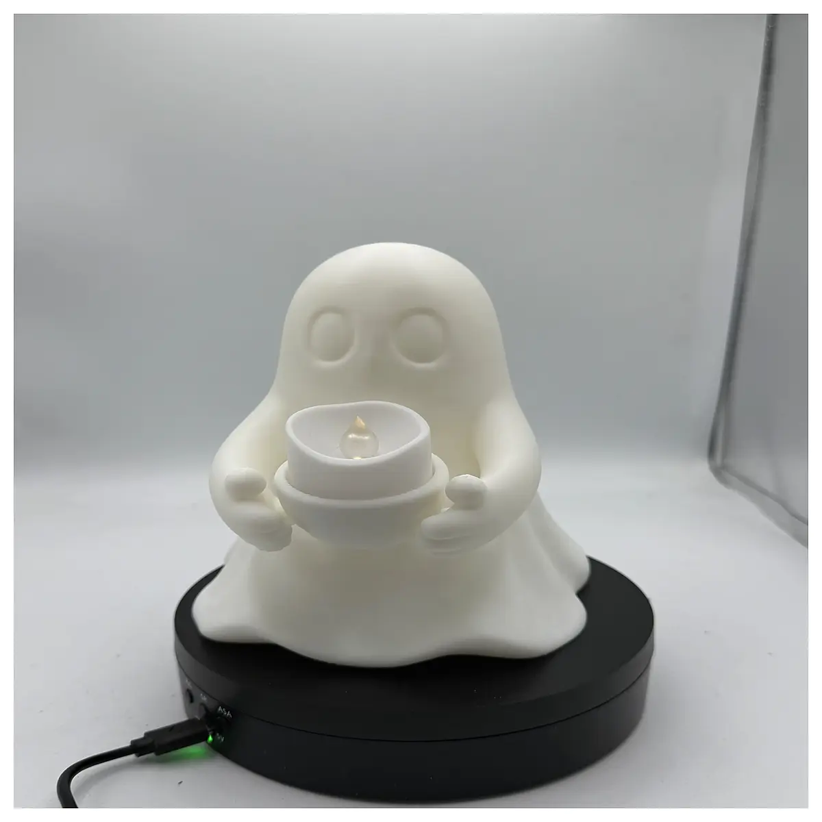 Ghost Tea Holder Creative Decoration Desktop Accessory Mood Lighting Phantom Tea Stand Gift Display Piece