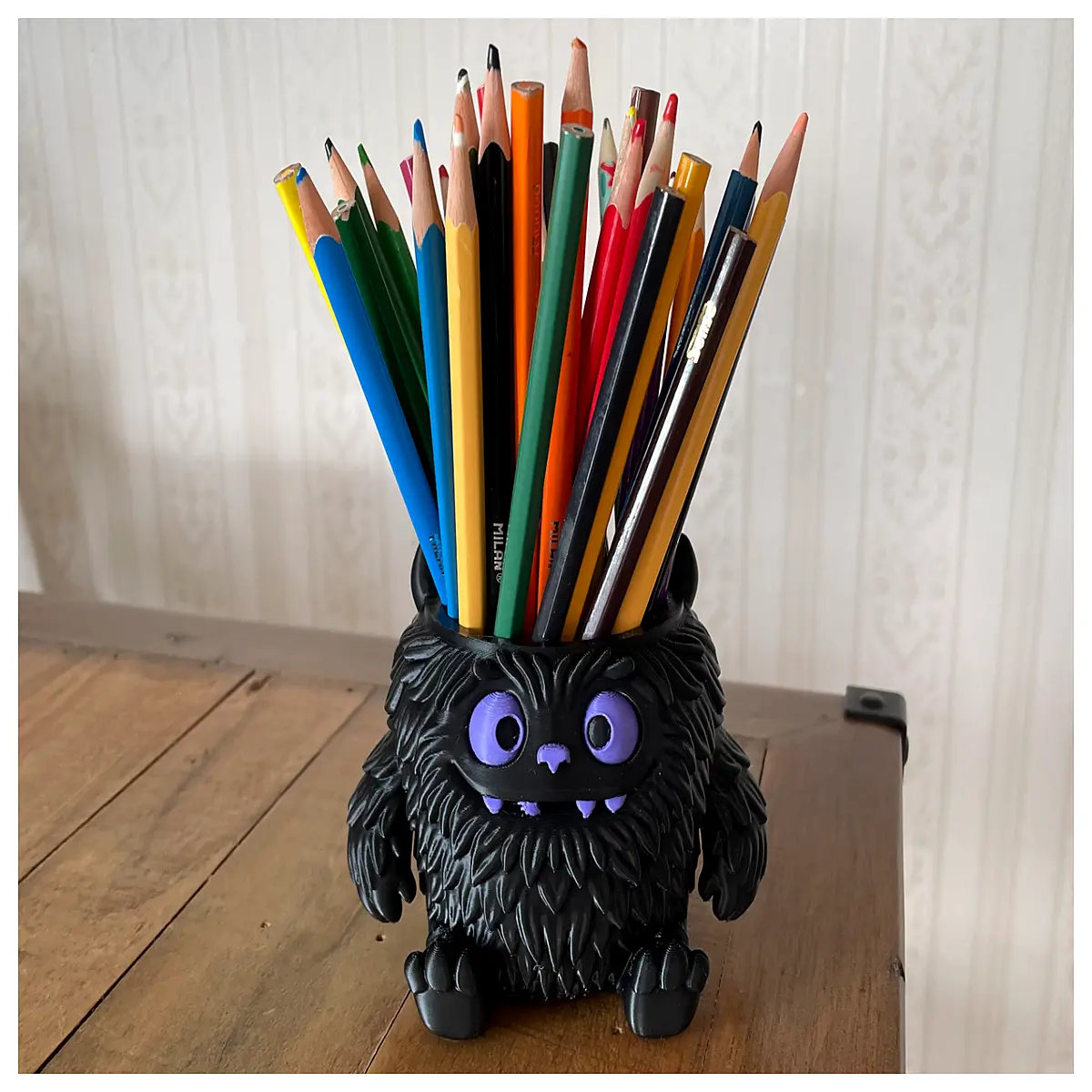 cute plush pencil holder desk organizer fluffy pen cup for kids room decor