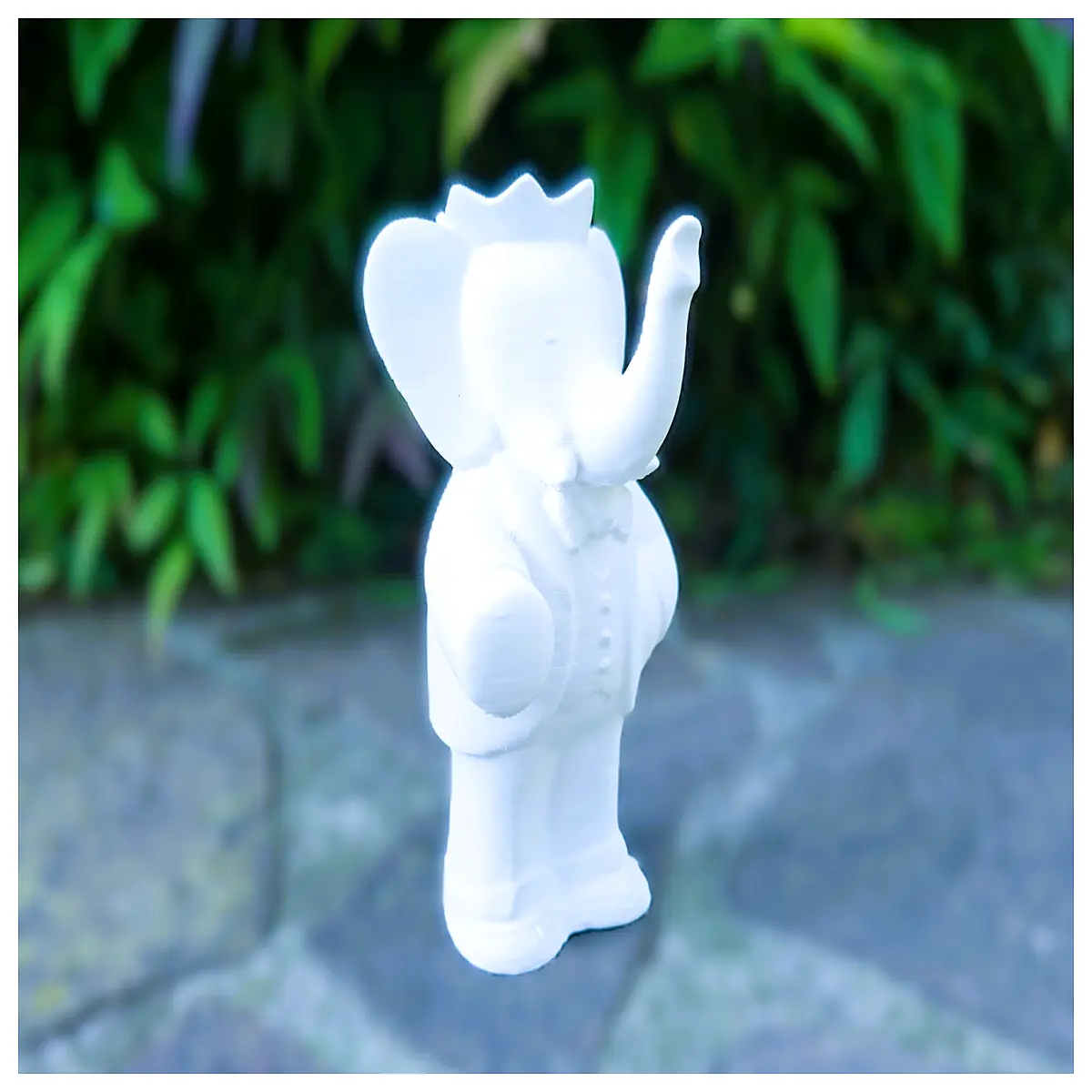 King Babar Statue Large Decor Garden Ornament Memorial Gift Collection Regal Figure