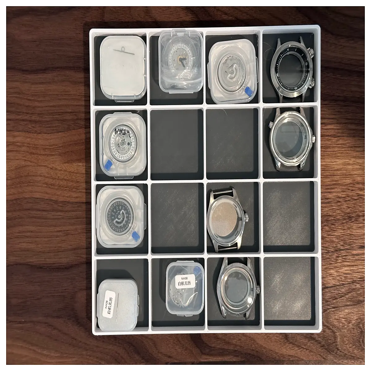 Small Parts Organizer Gridfinity Tray Desktop Storage Box Electronics Component Storage Model Assembly Accessories Part Sorting Organizer