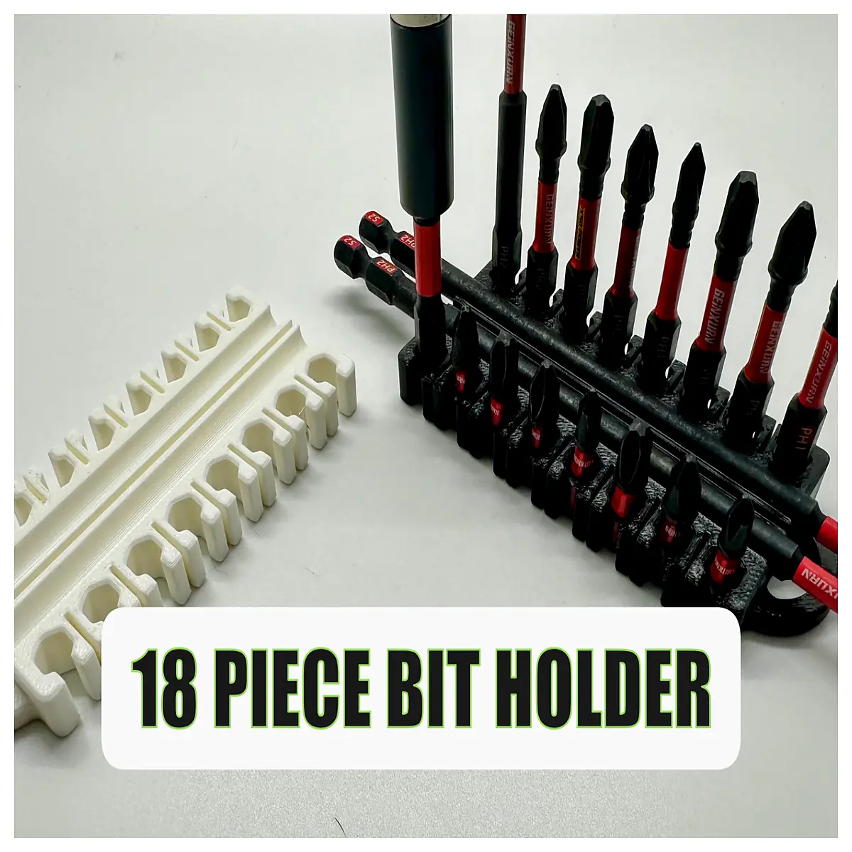 18 piece drill bit holder set magnetic tool organizer rack for workshop cabinet storage