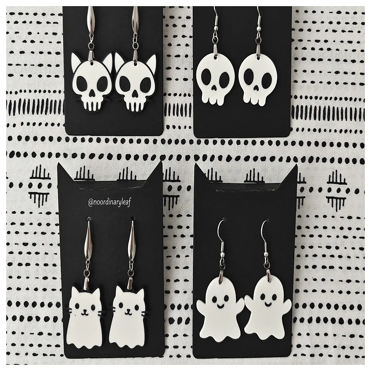 Halloween Earrings Ghost Cat Skeleton Decor Festive Accessories Party Stud Earrings Halloween Gift