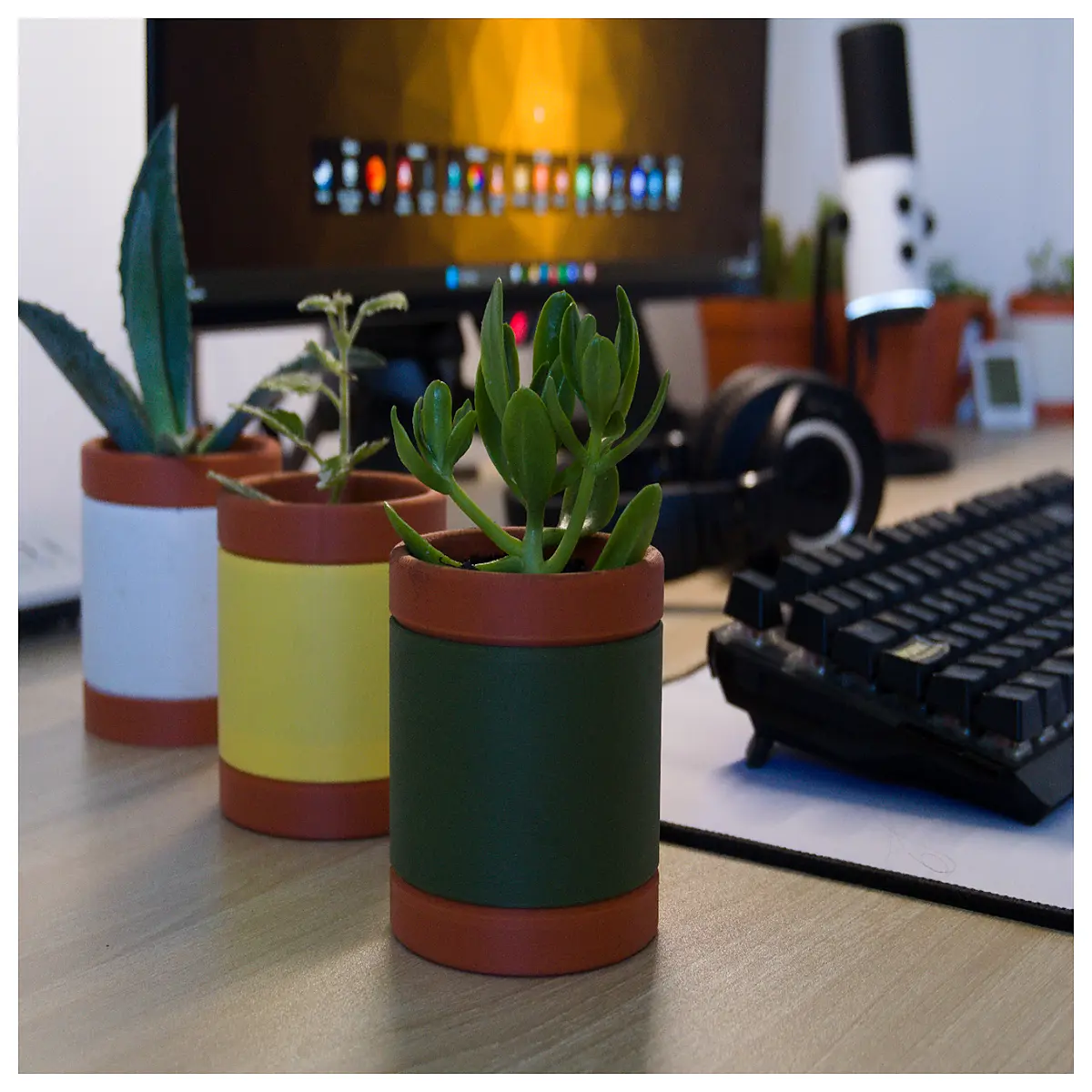 DualTone Planter Indoor Garden Pot Flower Container Planter Stand Decorative Planter Box for Living Room Bedroom