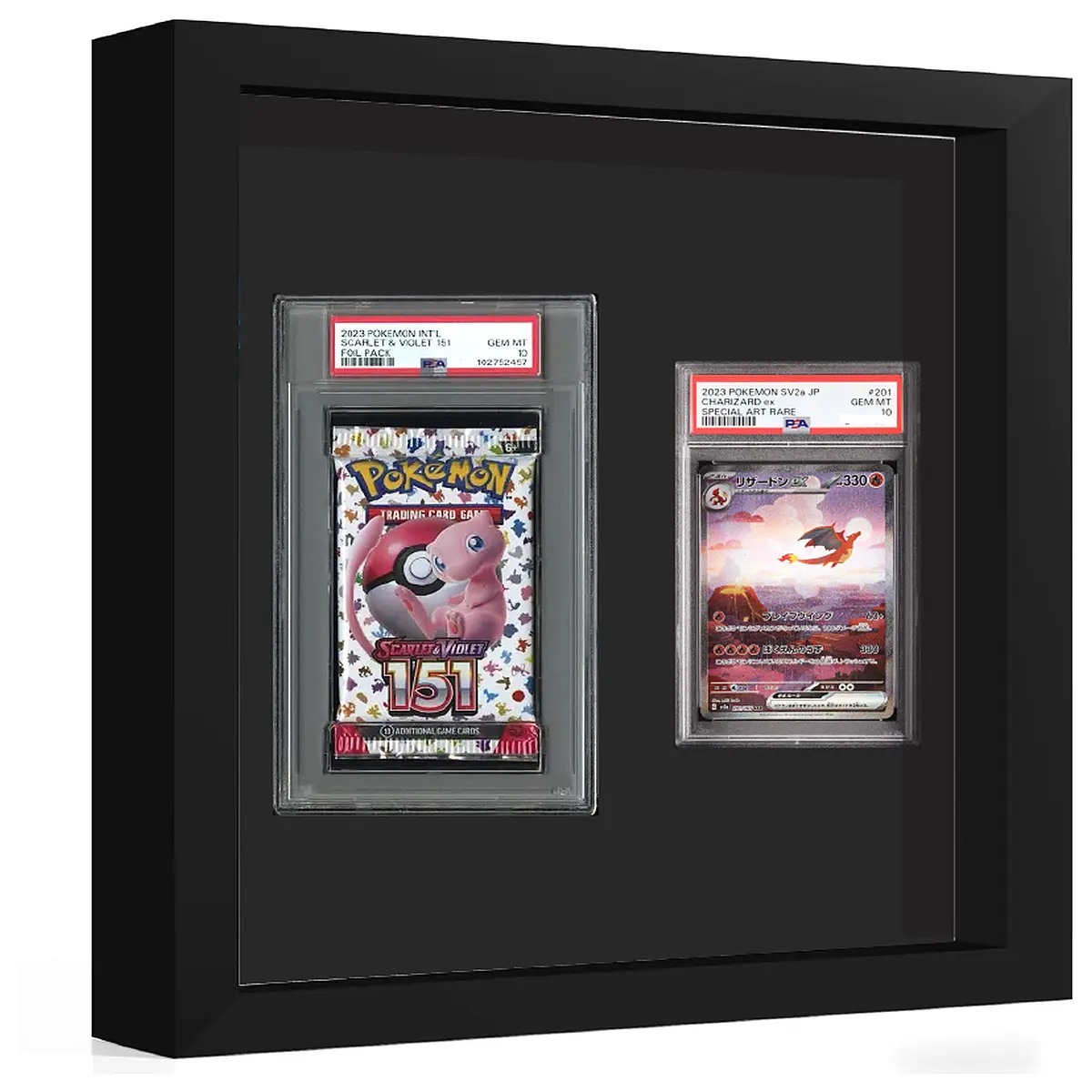 psa graded card holder frame with velvet backing insert for slabs
