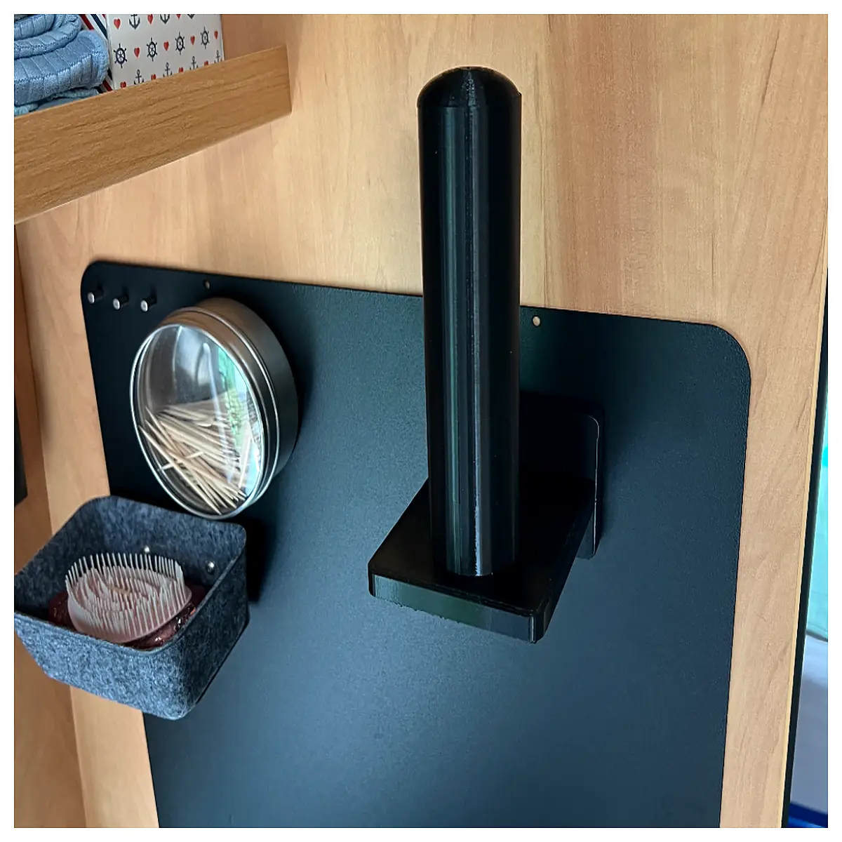 Magnetic Towel Rack Kitchen Adhesive Hook Holder Paper Roll Dispenser Wall Mounted Storage Accessory Easy Install