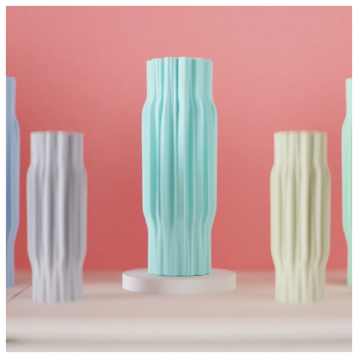 Modern Vase Elegant Ribbed Vase Ceramic Flower Pot Decorative Vase Creative Home Decor Contemporary Minimalist Vase