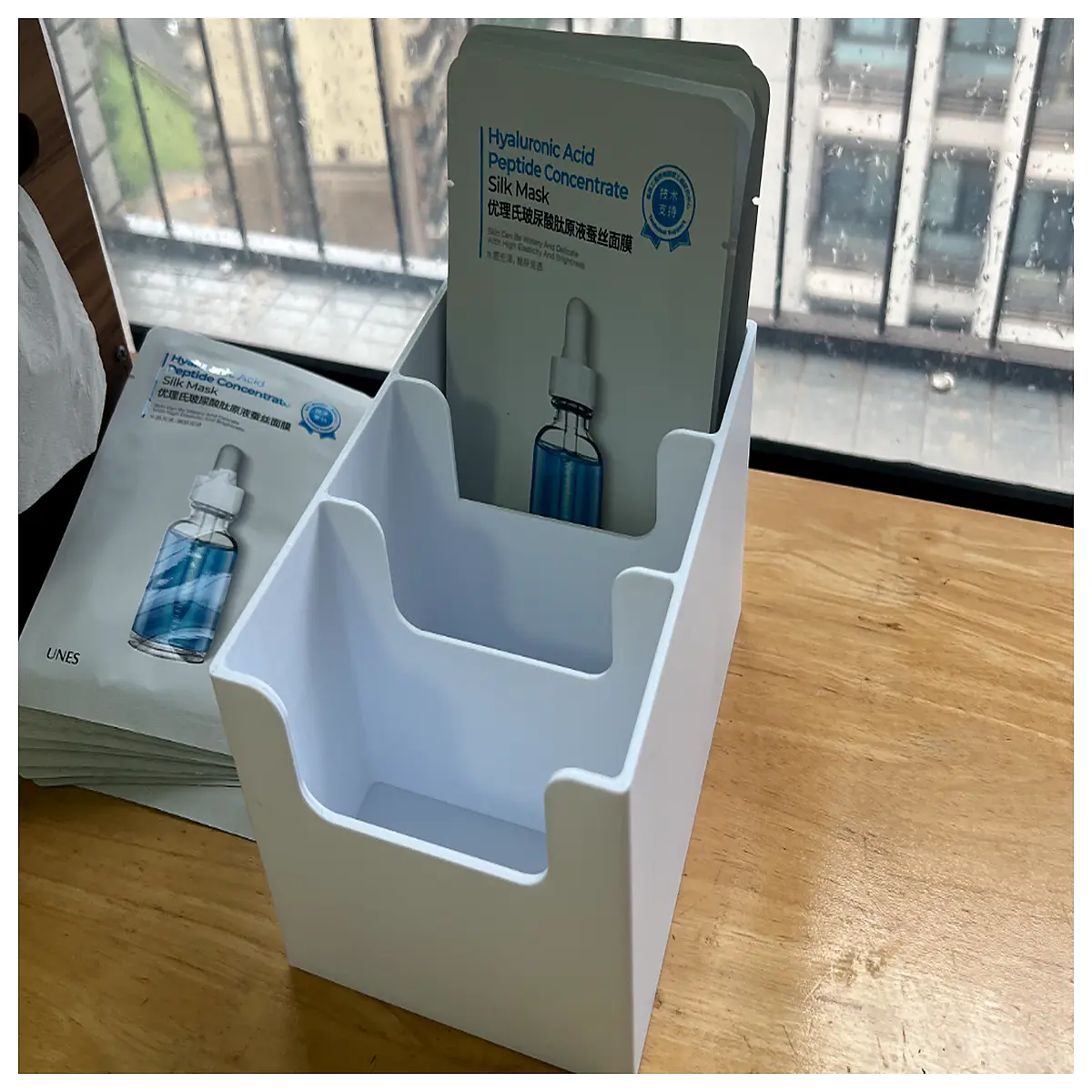 3 tier face mask storage box organizer for sheet masks 18x12x11cm desktop cosmetic holder
