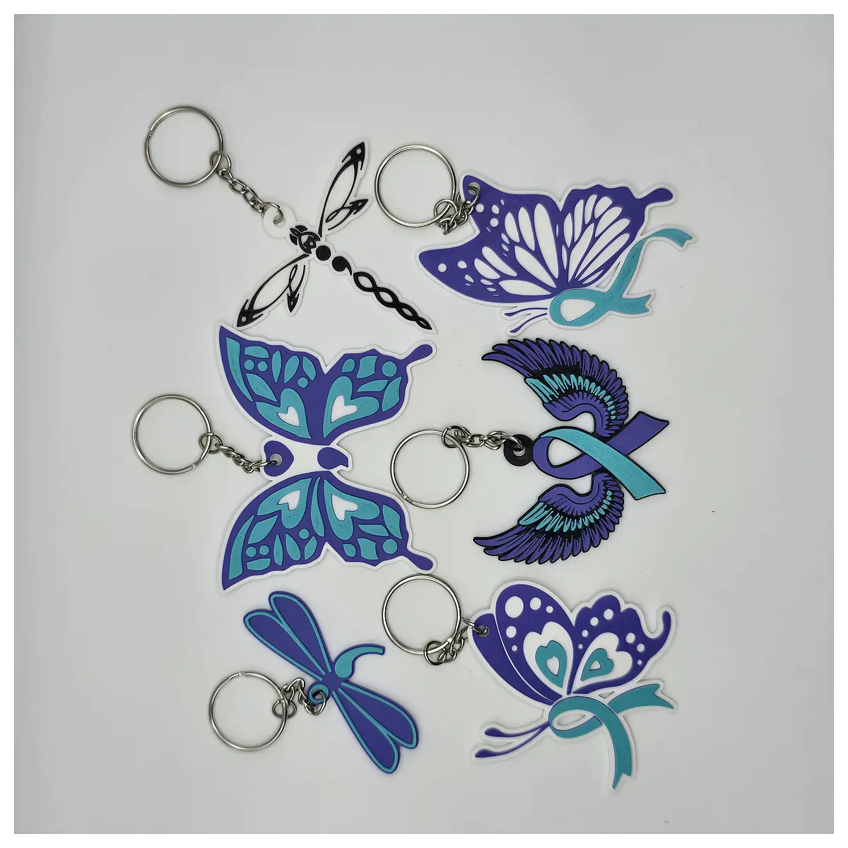 suicide awareness ribbon keychain mental health support gift hope symbol trauma recovery reminder