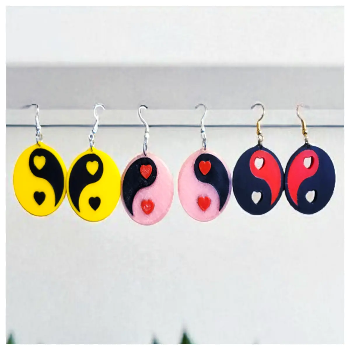 yin yang charm keychain pendant couple matching accessories spiritual balance her him