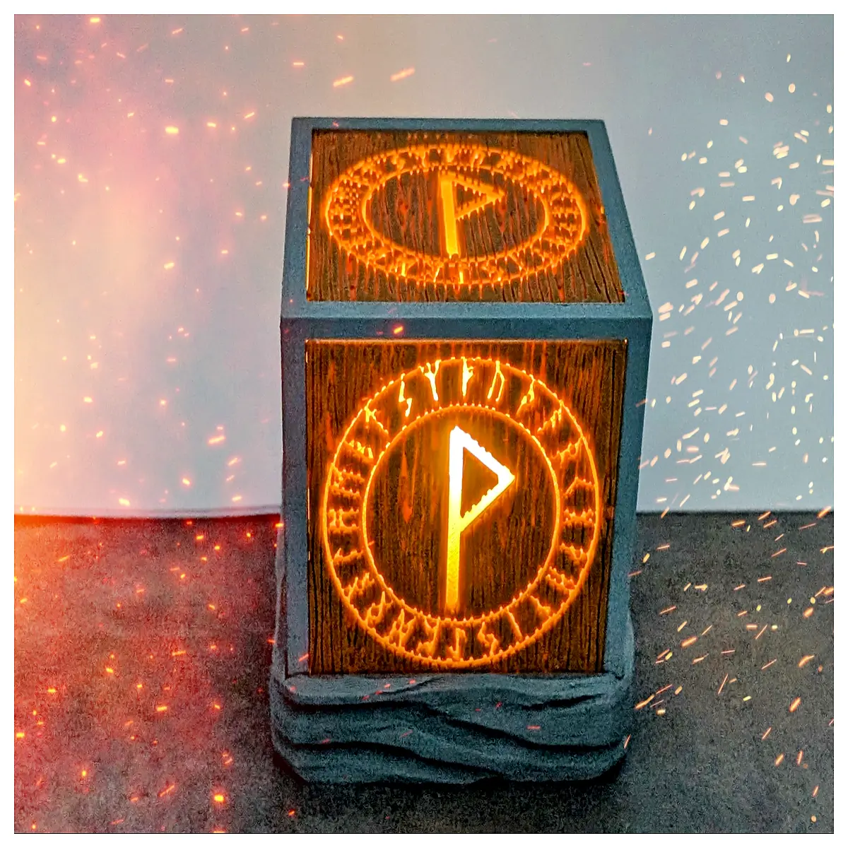 Rune Cube Lantern Tea Desktop Decor Zen Lighting Creative Gift Ornament Ambiance Art