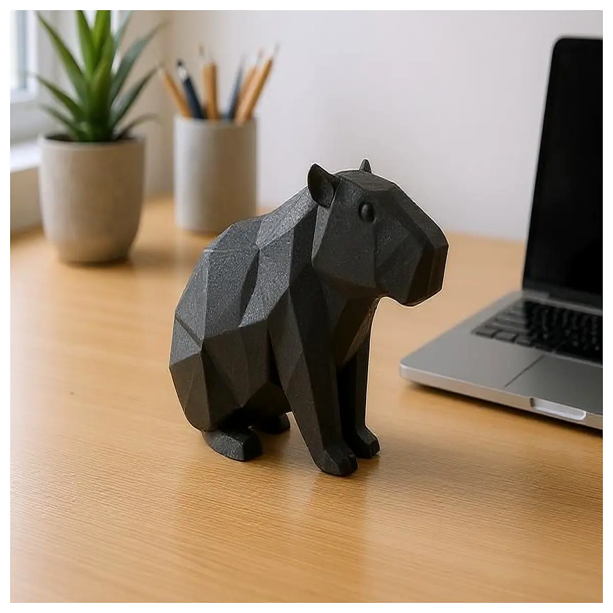 Low Poly Capybara Figurine Decoration Toy Animal Model Desktop Ornament Miniature Cute