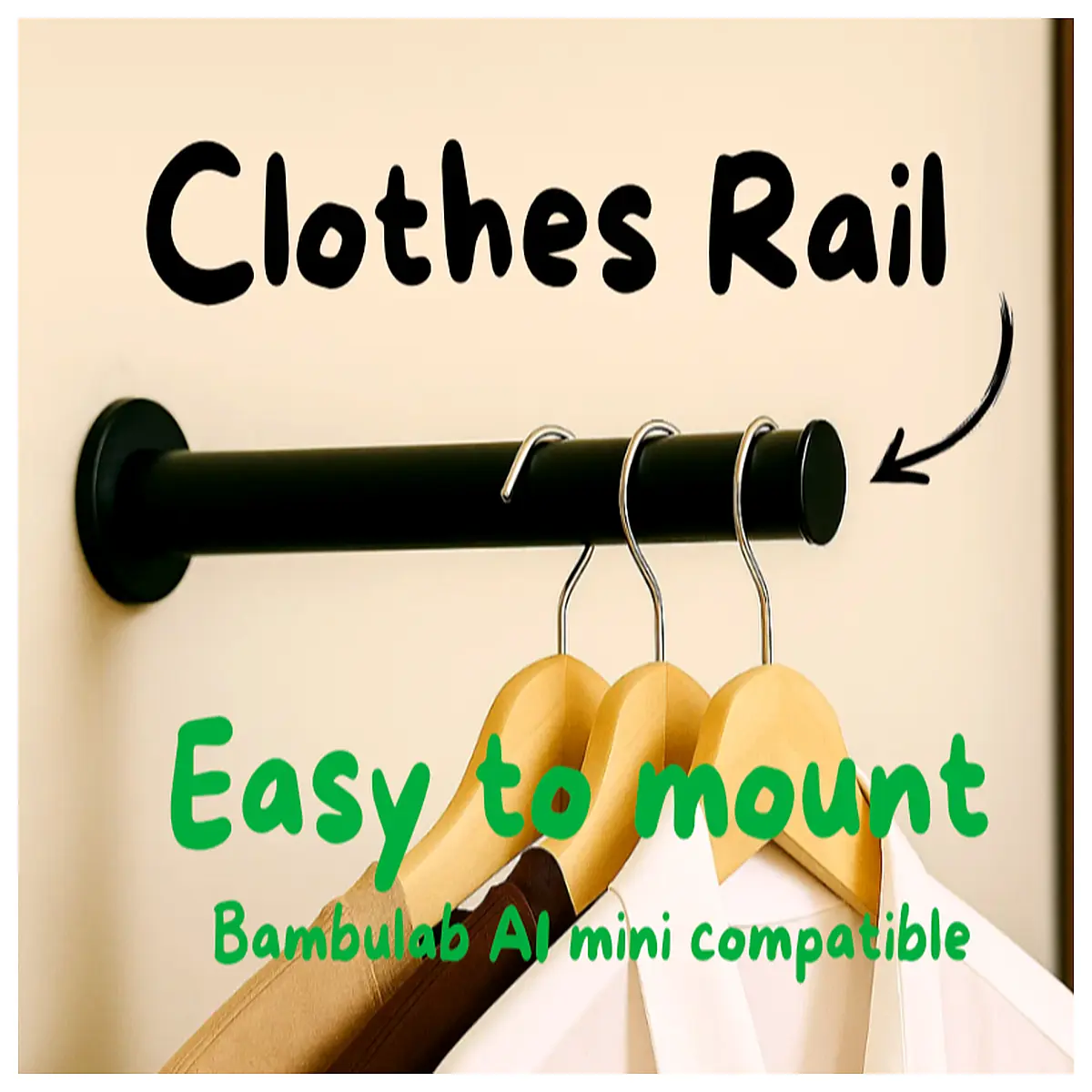 Clothes Hanger Wall Mounted Hooks Shelf Rack Hanging Storage Organizer for Bedroom Living Room Space Saving Solutions