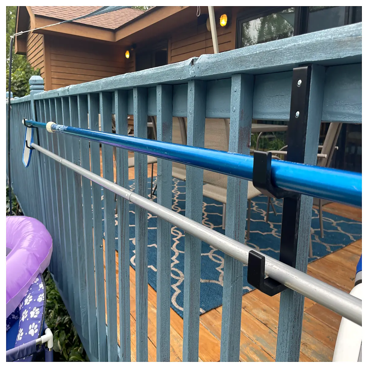 pool tool organizer hook duty for skimmer net vacuum head brush handle wall mount storage rack
