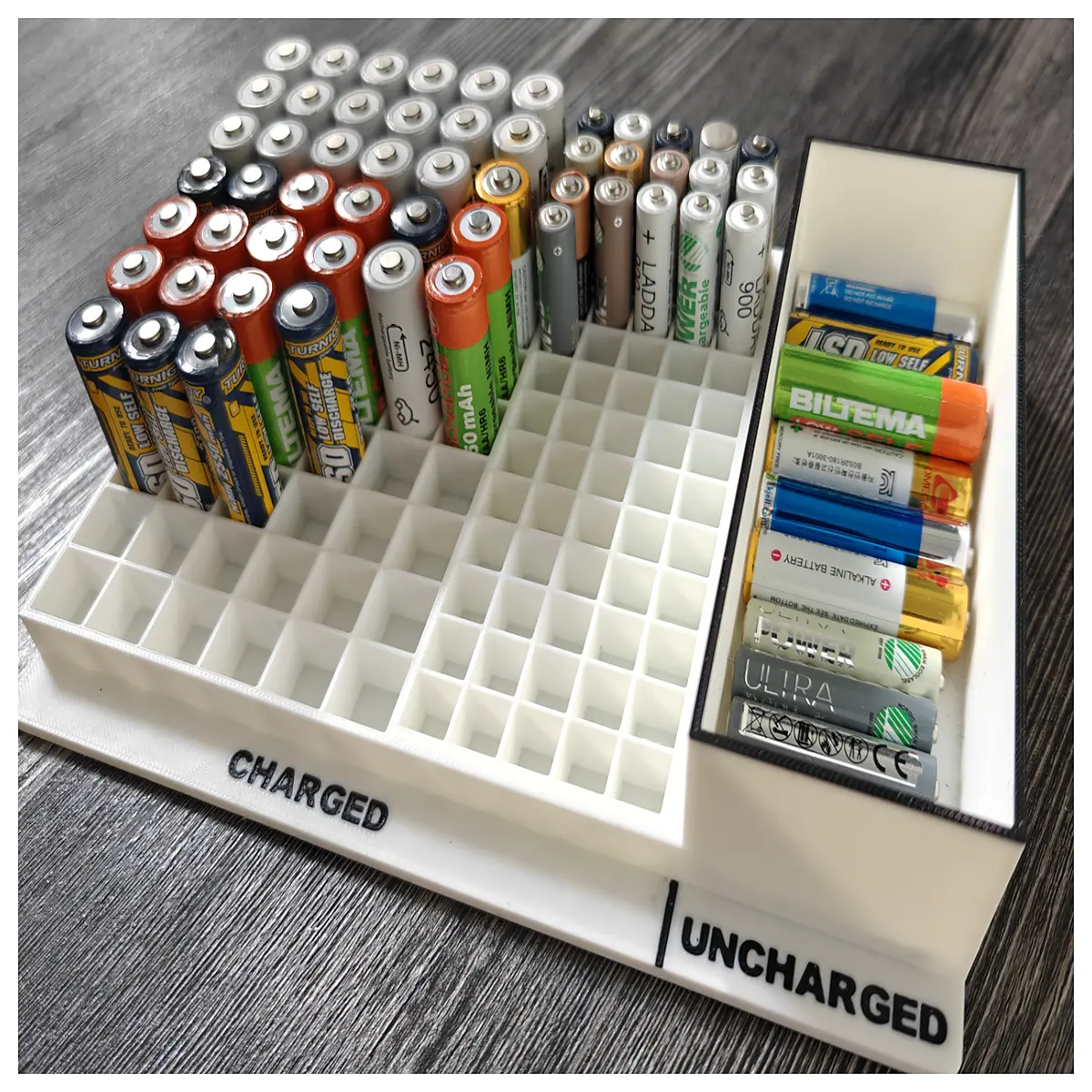 AA AAA Battery Organizer Battery Storage Box Charger Case Battery Sorting Tool Keep Batteries Organized