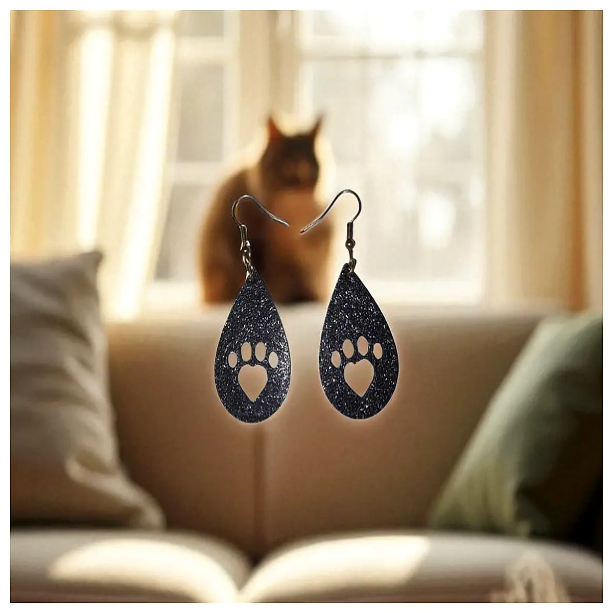 Paw Charm Earrings Pet Memorial Pendant Emotional Jewelry Lucky Gift Earrings Pet Accessories